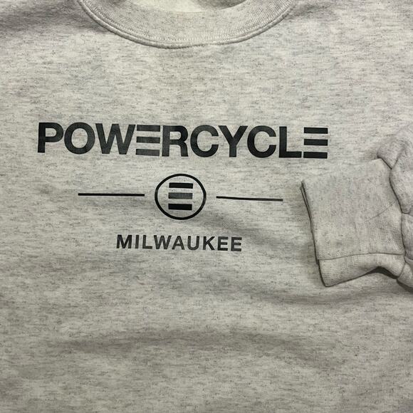 Powercycle Milwaukee Women Large Champion Gray Long Sleeve Sweatshirt - Picture 1 of 6